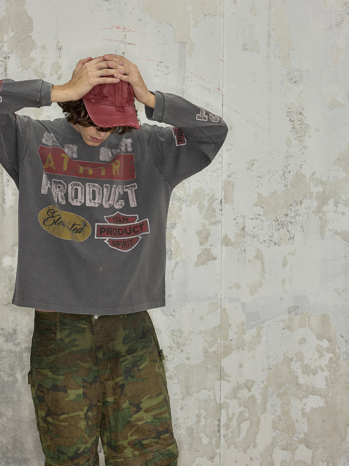 ATHIRI Signature Print Long‑Sleeve T‑Shirt