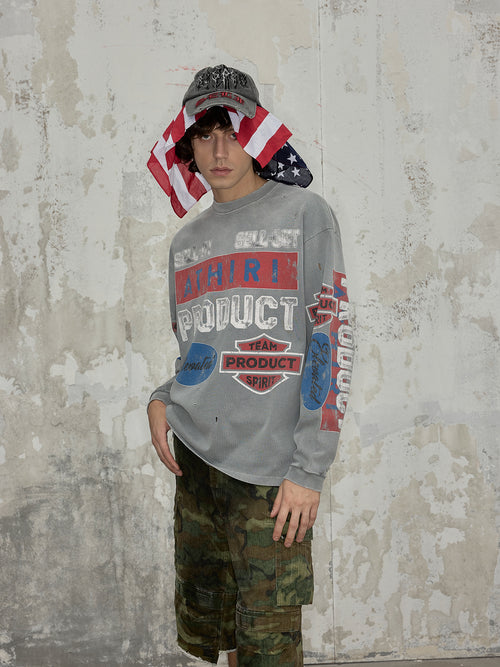 ATHIRI Signature Print Long‑Sleeve T‑Shirt